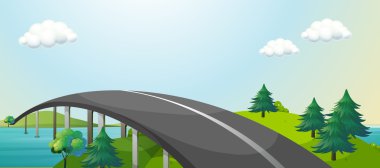 İki dağ bağlayan bir eğri yol