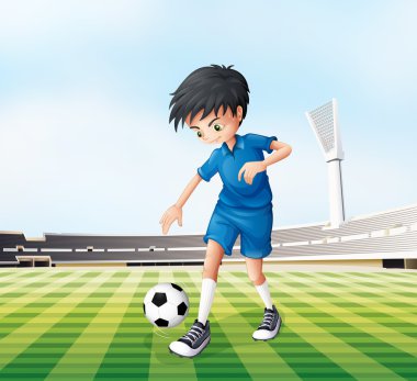 futbol oynayan genç bir beyefendi