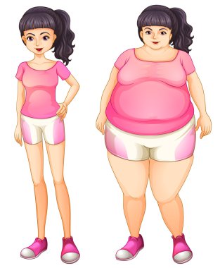 pembe giyen iki zıt bayanlar