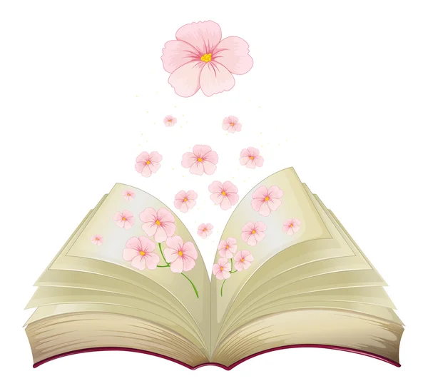 Ένα βιβλίο με λουλούδια — Διανυσματικό Αρχείο