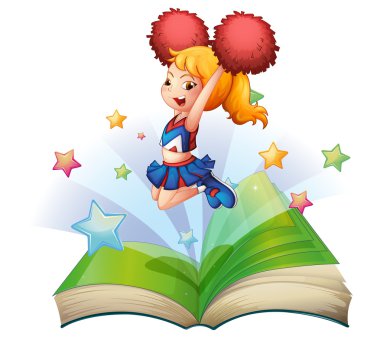 dans eden bir amigo kız görüntüsü ile açık bir kitap