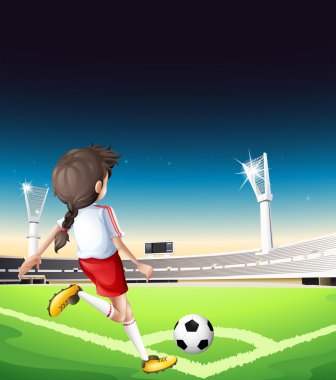 alan bir bayan futbol oyuncusu