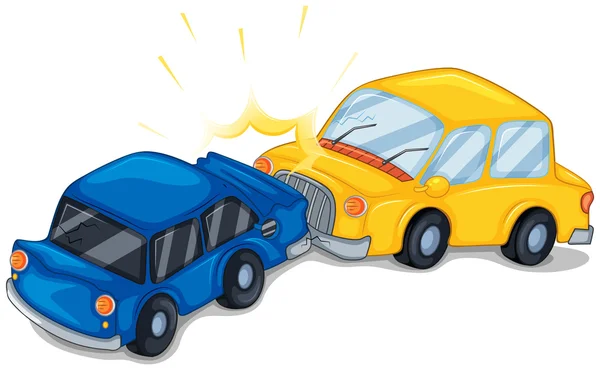 Two cars bumping — Stock Vector