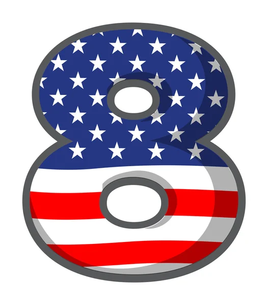 アメリカ合衆国のシンボル数は 8 図 — ストックベクタ