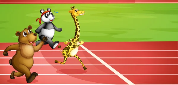 Un marathon animal — Image vectorielle