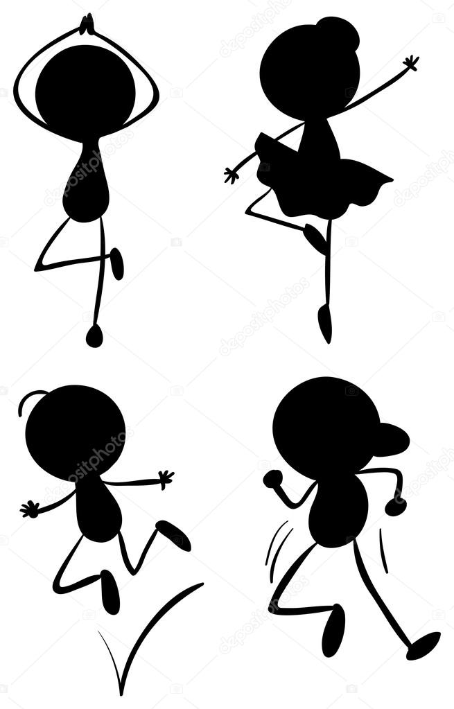 Silhouettes of dancing
