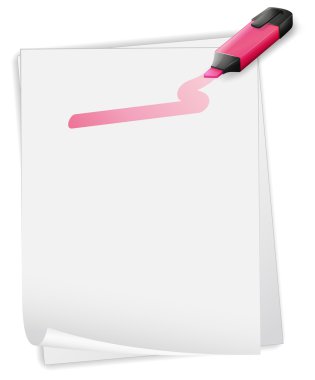 bir işaretçi bir satır ile bir kağıt