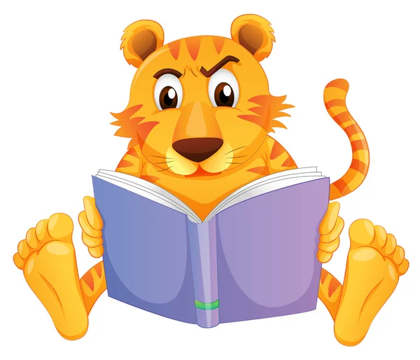 A tiger reading — Stock Vector
