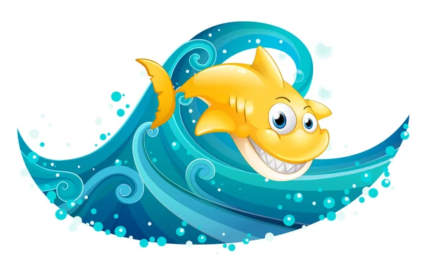 A shark diving — Stock Vector