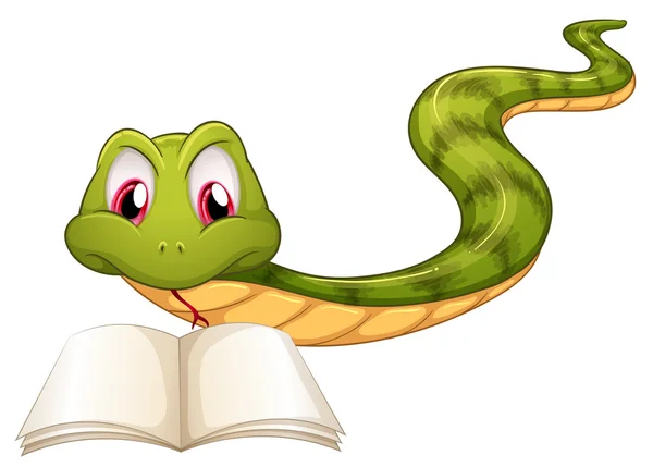 A snake reading — Stock Vector