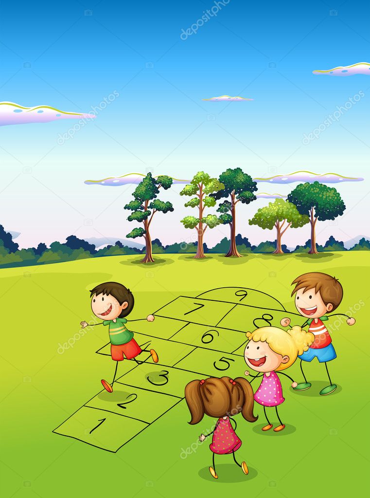 Children playing in the field