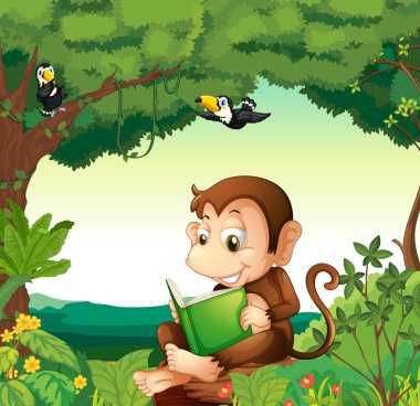 bir maymun orman adlı bir kitap okuma