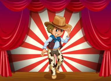 sahne ortasında kovboy