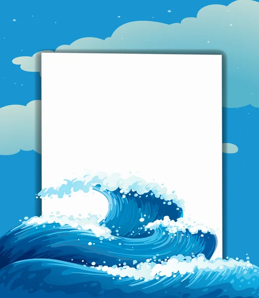 The wave and an empty sheet — Stock Vector