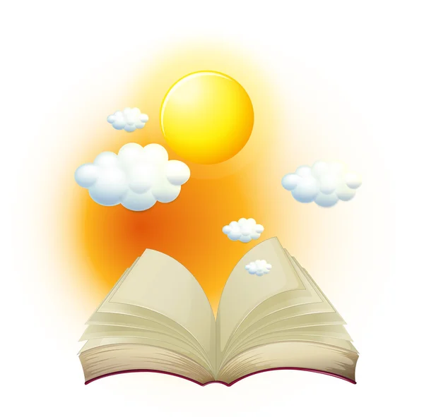 Kniha s příběhem o slunce — Stockový vektor