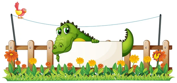 A crocodile in the fence — Stock Vector