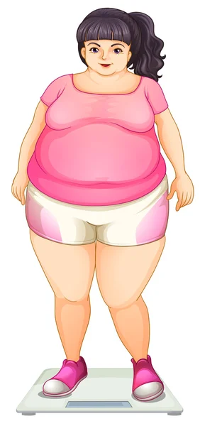 A fat girl — Stock Vector