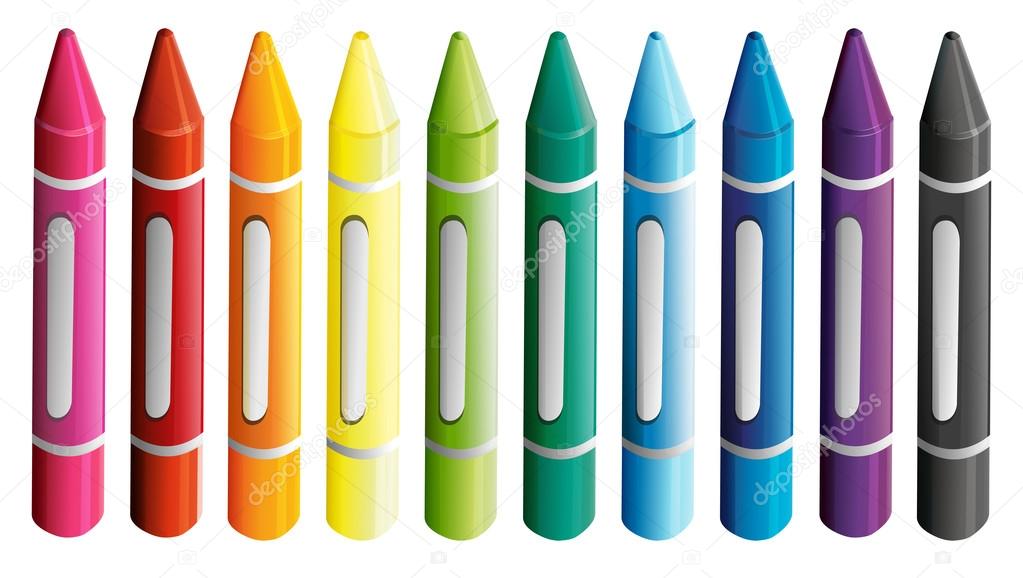 A set of colorful crayons