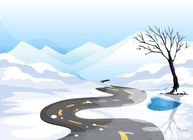 dağlara gidiyor karlı yerde uzun bir yol