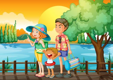 Limanda bekleyen bir aile