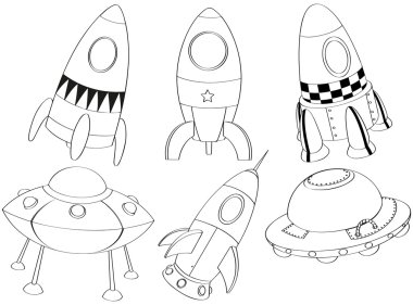 farklı uzay Silhouettes