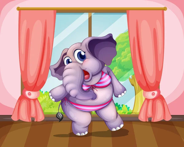 Un éléphant portant un maillot de bain — Image vectorielle