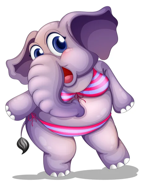 Un éléphant portant un bikini — Image vectorielle