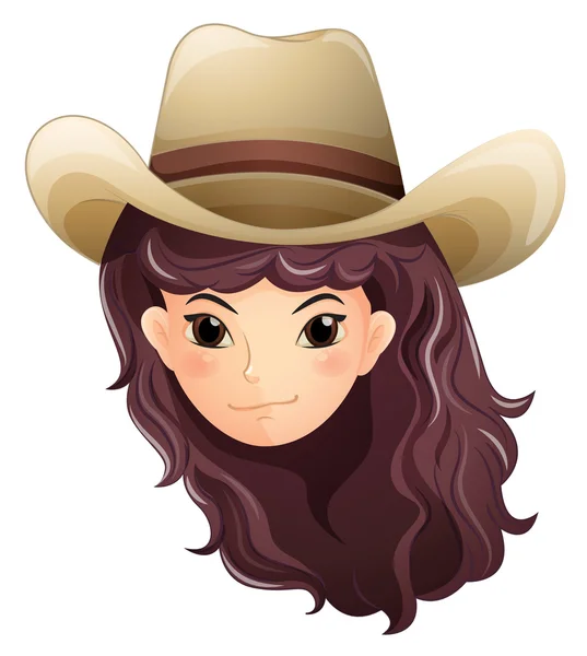 Egy szép arc egy cowgirl — Stock Vector