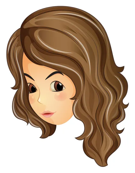 A face of a curly haired girl — Stock Vector