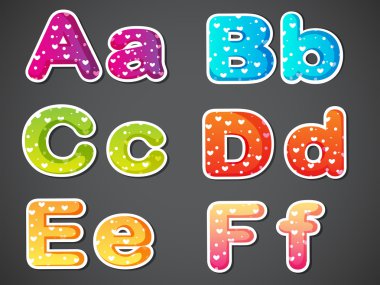 Six letters of the alphabet clipart