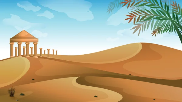 Le Parthénon dans le désert — Image vectorielle