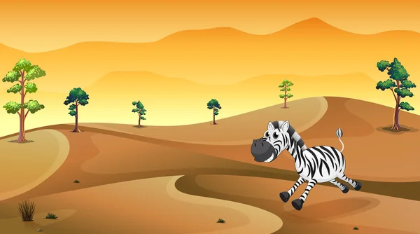 Un zèbre dans le désert — Image vectorielle