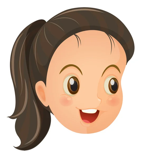 Una cara de una linda niña — Vector de stock