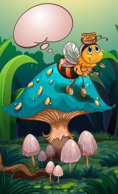 Arı bal üstünde onun baş ve boş bir belirtme çizgisi ile