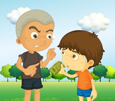 bir çocuk bir para olan bir çocuk azar