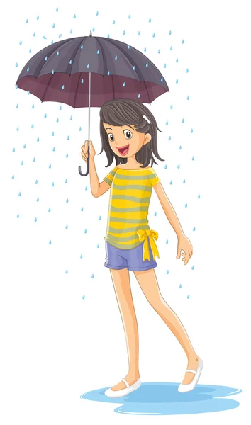 A girl holding an umbrella — Stock Vector