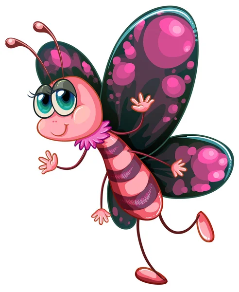 Una farfalla rosa — Vettoriale Stock