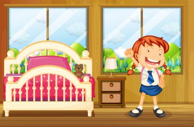 onun okul üniforması giyen bir kız