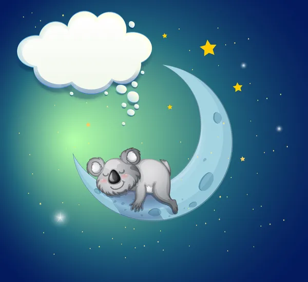 A koala bear above the moon — Stock Vector