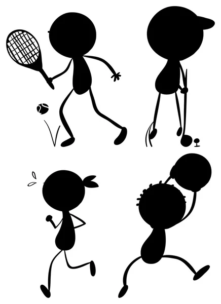 Sport silhouetten — Stockvector