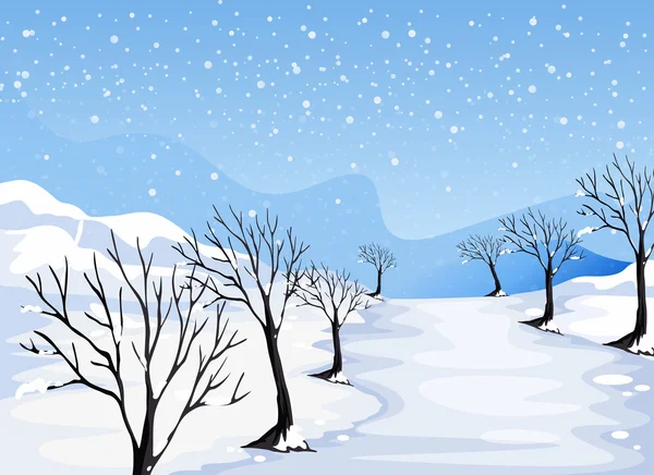 A place covered with snow — Stock Vector