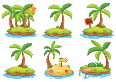 Islands with different signs