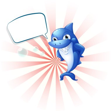 boş bir belirtme çizgisi ile gülümseyen köpekbalığı