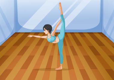 Yoga studio içindeki gerçekleştiren bir kız