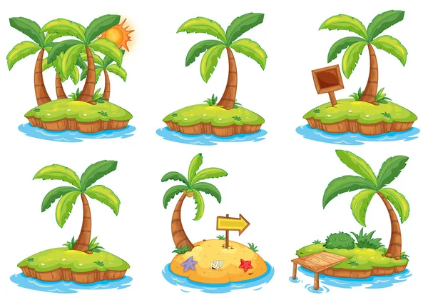 Islands with different signs — Stock Vector