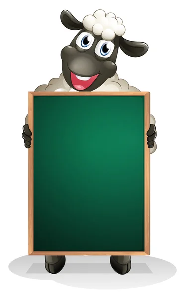 A sheep holding an empty board — Stock Vector