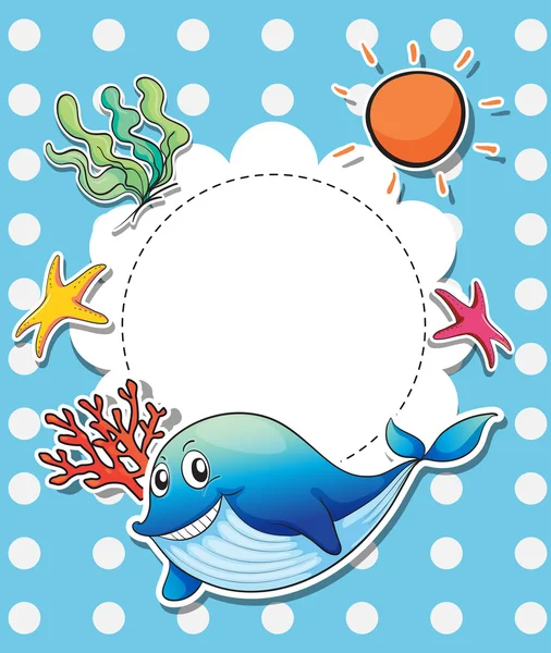 An empty template with sea creatures — Stock Vector