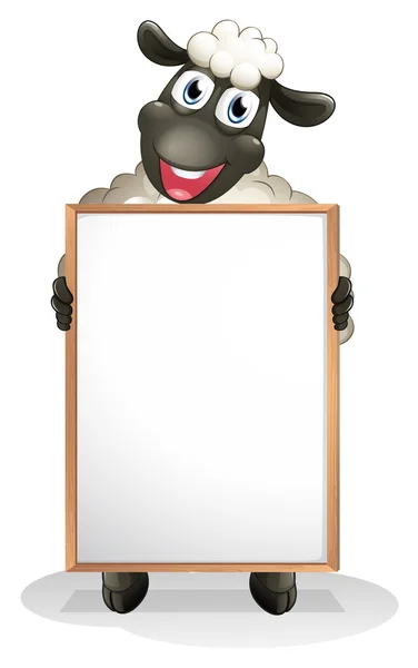 Un mouton tenant une planche vide — Image vectorielle