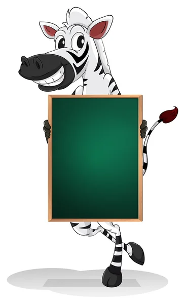 Uma zebra segurando um tabuleiro vazio —  Vetores de Stock