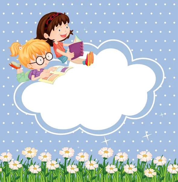 A stationery with kids reading — Stock Illustration A stationery with kids reading Vector Graphics